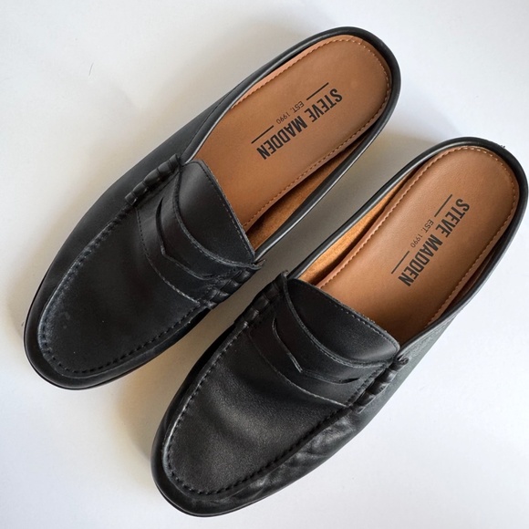 Steve Madden Men\'s Abott Loafer in Black Leather Size 8 main image 7